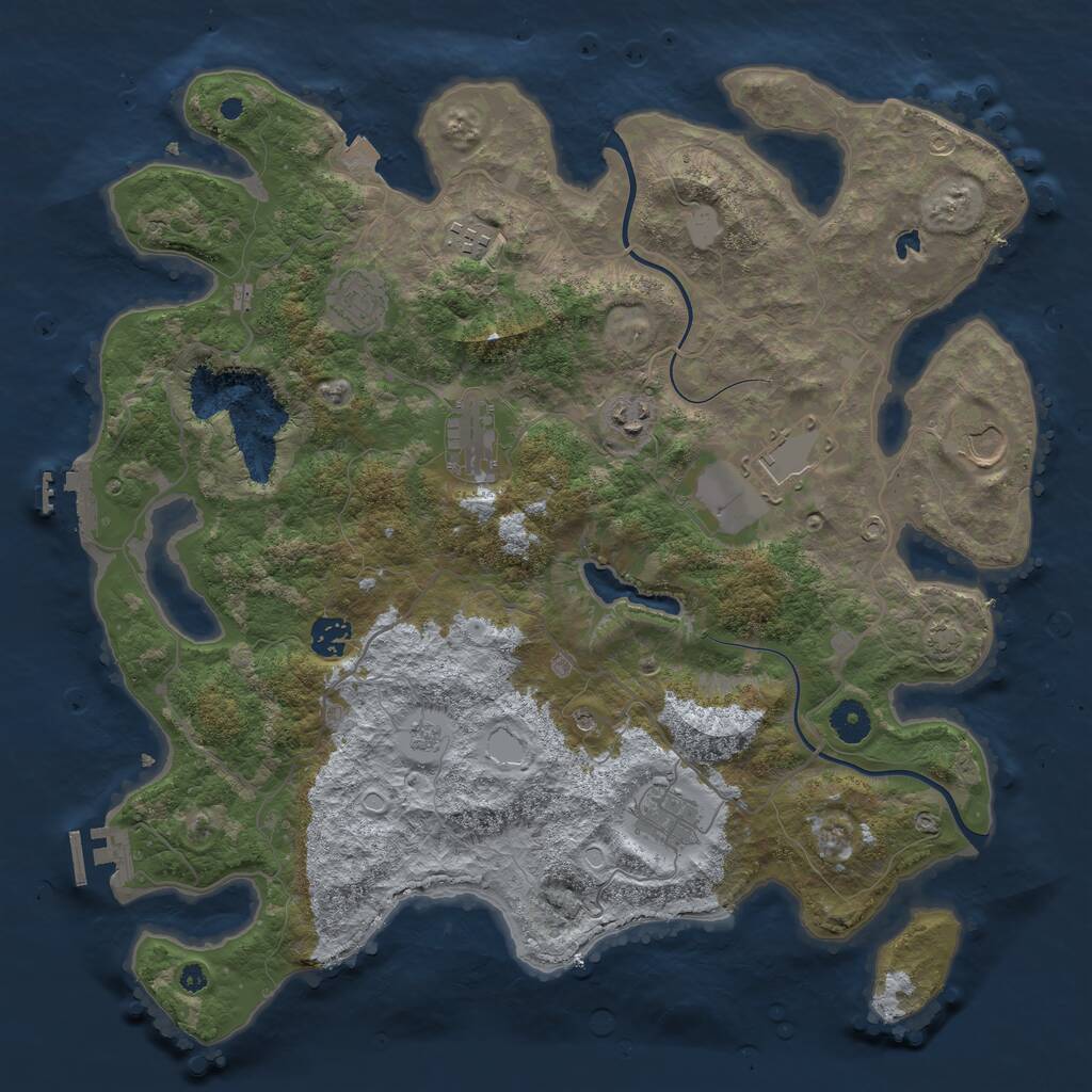 Rust Map: Procedural Map, Size: 4000, Seed: 273890734, 14 Monuments