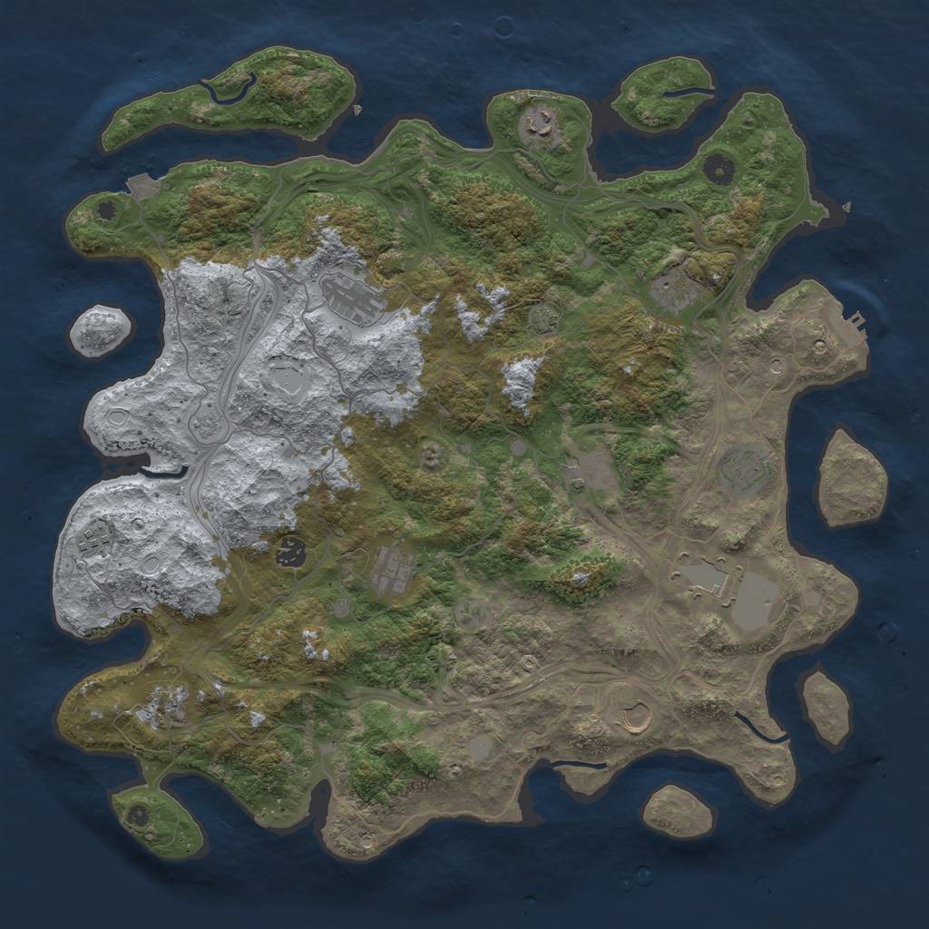 Rust Map: Procedural Map, Size: 4500, Seed: 35671204, 18 Monuments