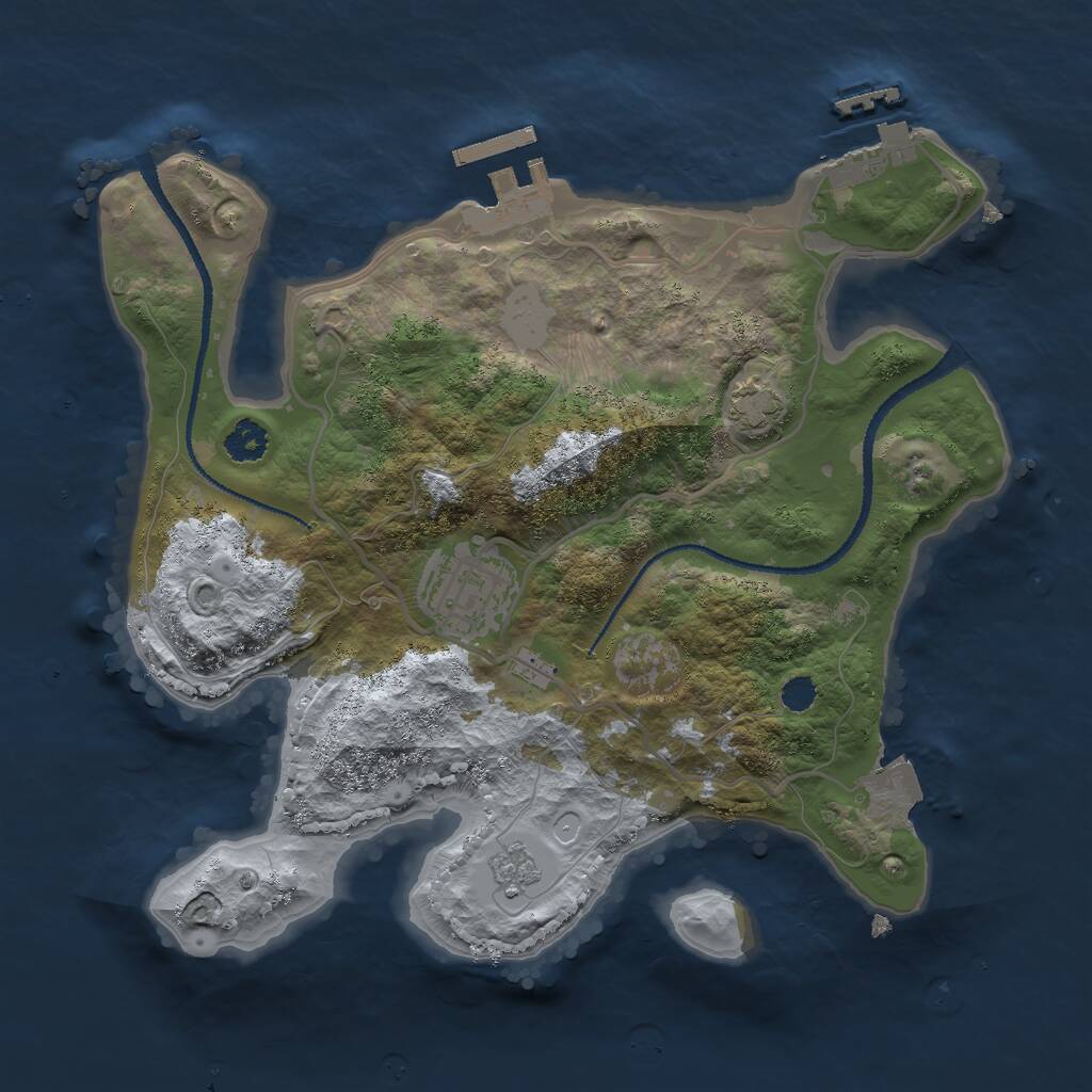 Rust Map: Procedural Map, Size: 2600, Seed: 464735729, 6 Monuments