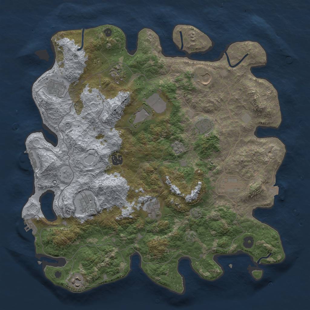 Rust Map: Procedural Map, Size: 4050, Seed: 902771271, 19 Monuments