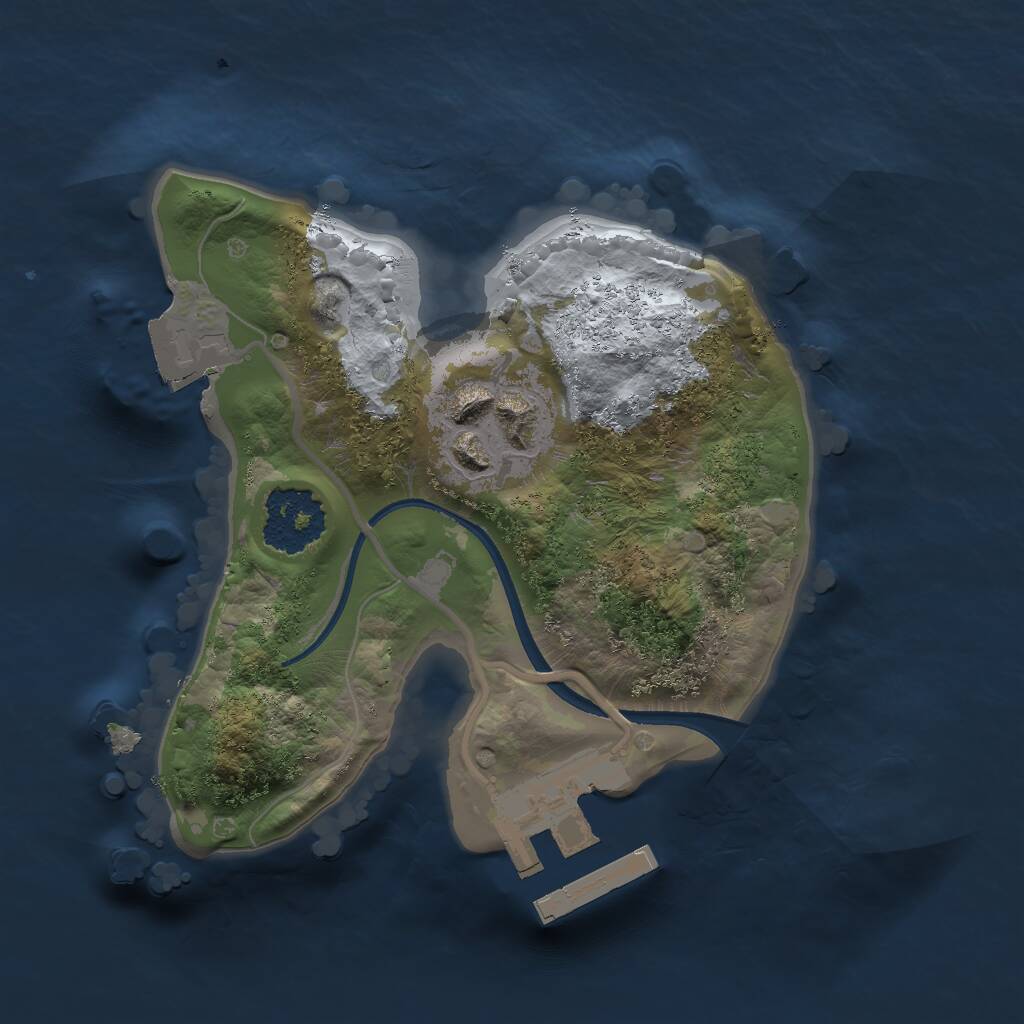 Rust Map: Procedural Map, Size: 1600, Seed: 1533679104, 3 Monuments