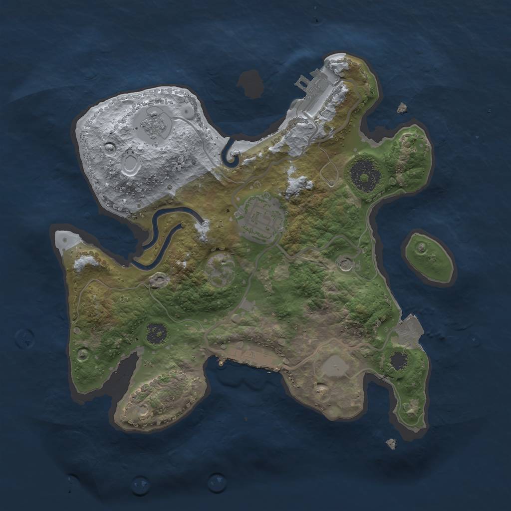 Rust Map: Procedural Map, Size: 2500, Seed: 28012021, 8 Monuments