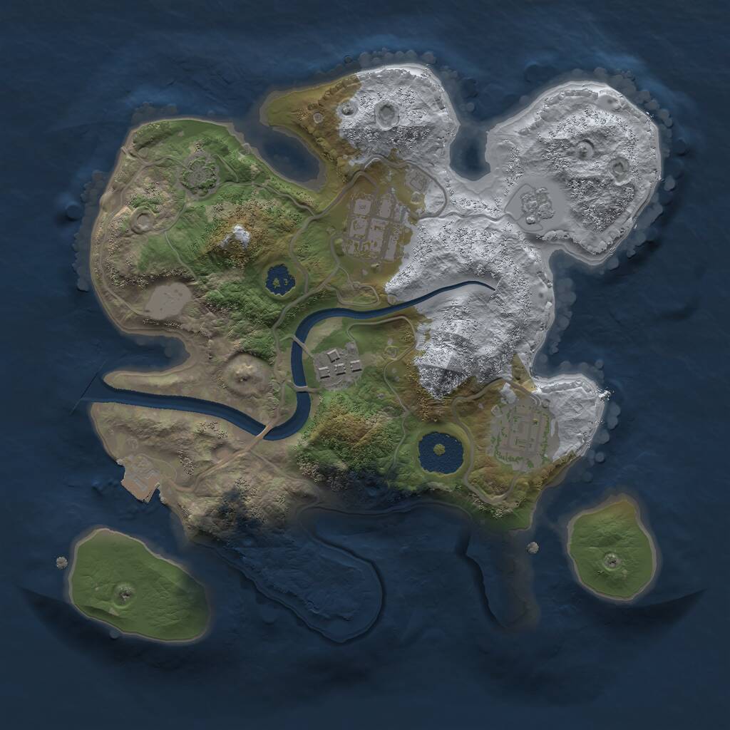 Rust Map: Procedural Map, Size: 2500, Seed: 1751596694, 6 Monuments