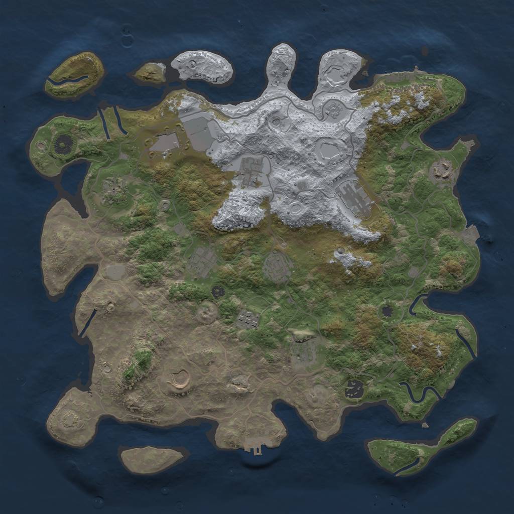 Rust Map: Procedural Map, Size: 4000, Seed: 25768764, 19 Monuments