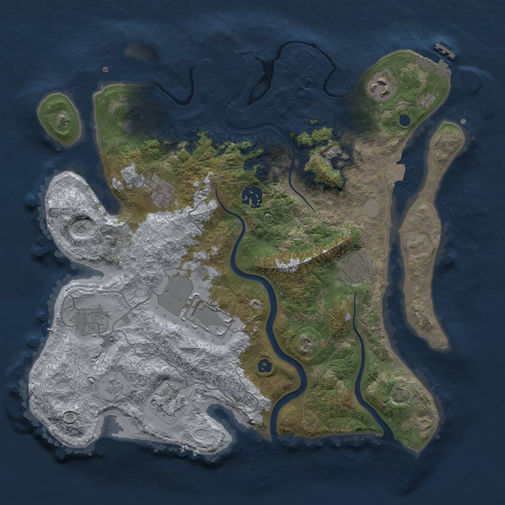 Rust Map: Procedural Map, Size: 3500, Seed: 1737058647, 14 Monuments