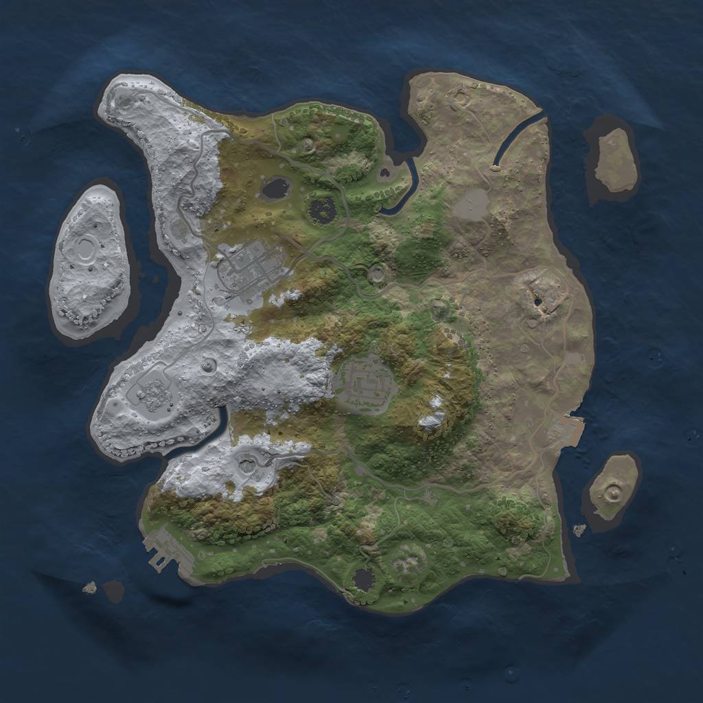 Rust Map: Procedural Map, Size: 2700, Seed: 1724786134, 8 Monuments