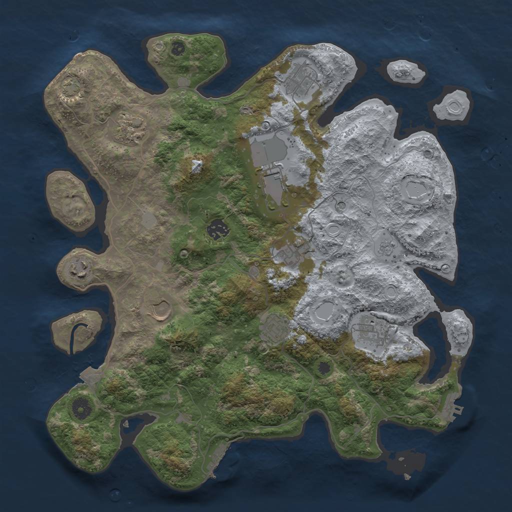 Rust Map: Procedural Map, Size: 3750, Seed: 1727845668, 17 Monuments