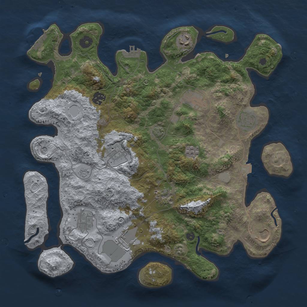 Rust Map: Procedural Map, Size: 3650, Seed: 94018194, 18 Monuments