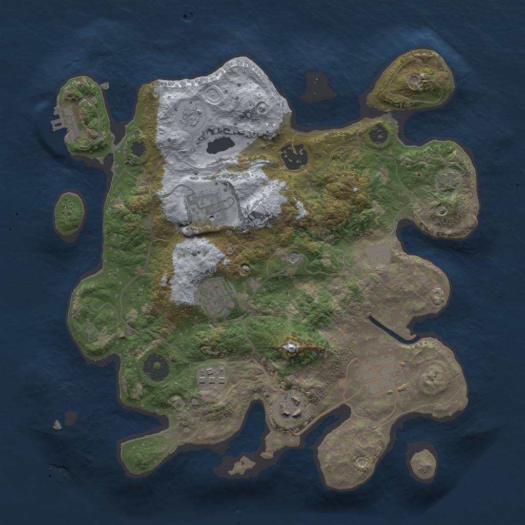 Rust Map: Procedural Map, Size: 3000, Seed: 45268, 13 Monuments