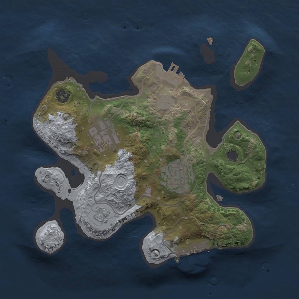 Rust Map: Procedural Map, Size: 2200, Seed: 161523064, 8 Monuments