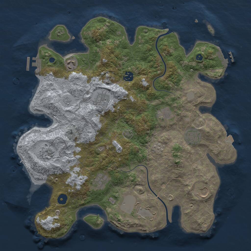 Rust Map: Procedural Map, Size: 3700, Seed: 2024, 16 Monuments