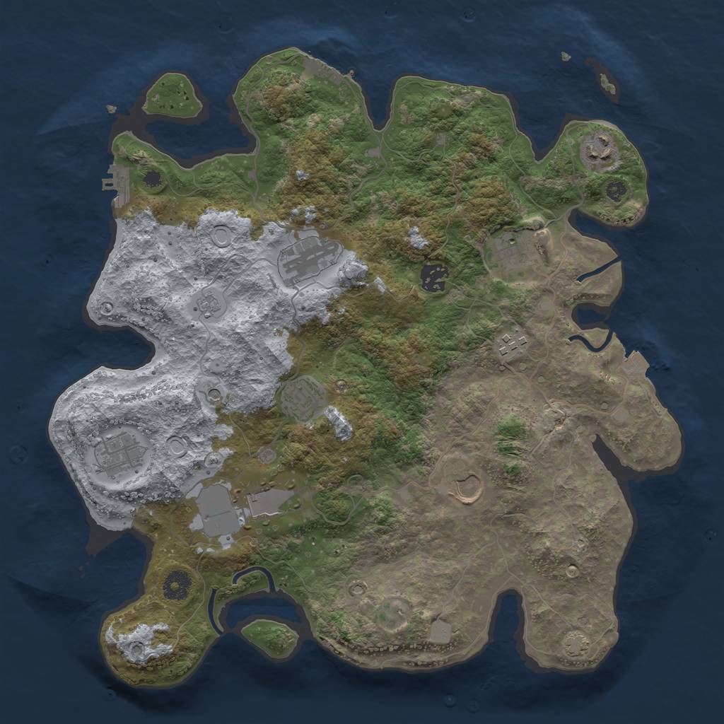 Rust Map: Procedural Map, Size: 3700, Seed: 2024, 17 Monuments