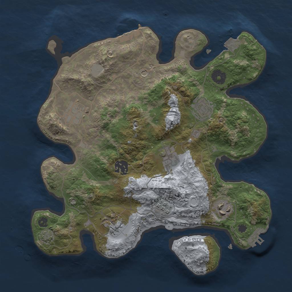 Rust Map: Procedural Map, Size: 3000, Seed: 73656, 14 Monuments