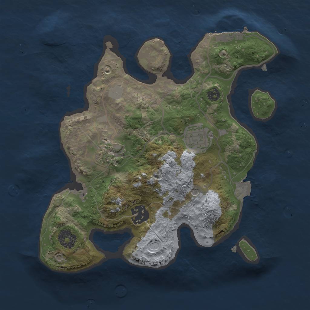 Rust Map: Procedural Map, Size: 2500, Seed: 1454512313, 8 Monuments