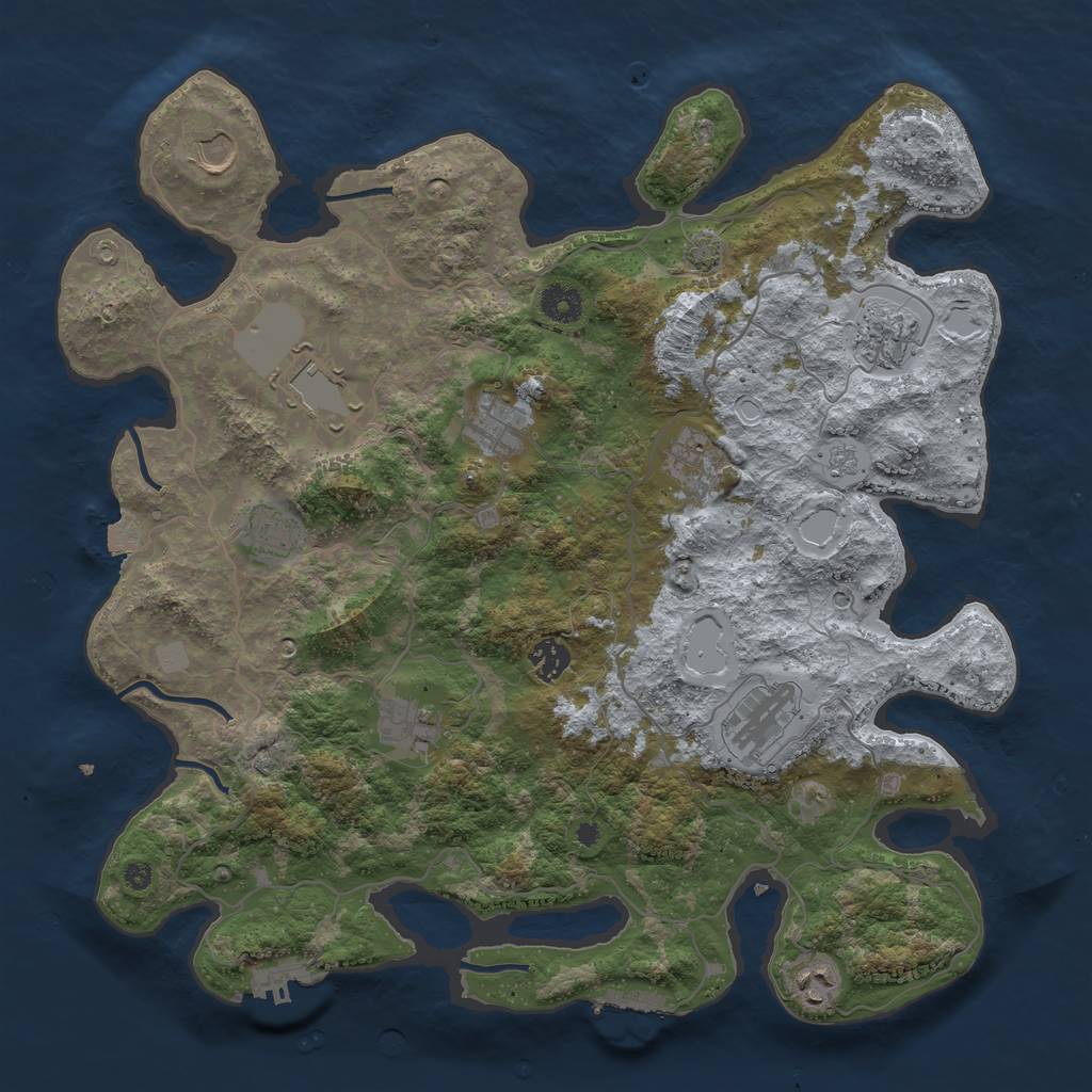 Rust Map: Procedural Map, Size: 4000, Seed: 15914, 18 Monuments