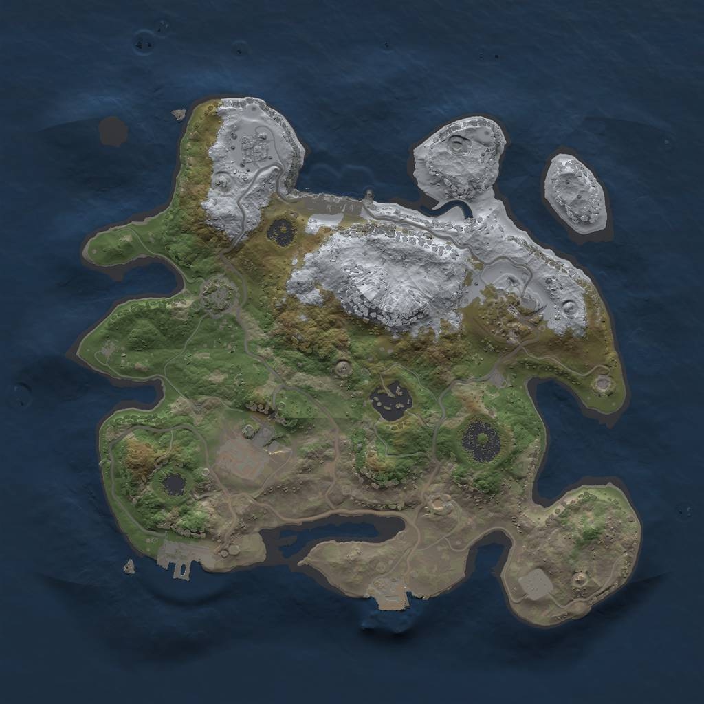 Rust Map: Procedural Map, Size: 2700, Seed: 2023477303, 10 Monuments