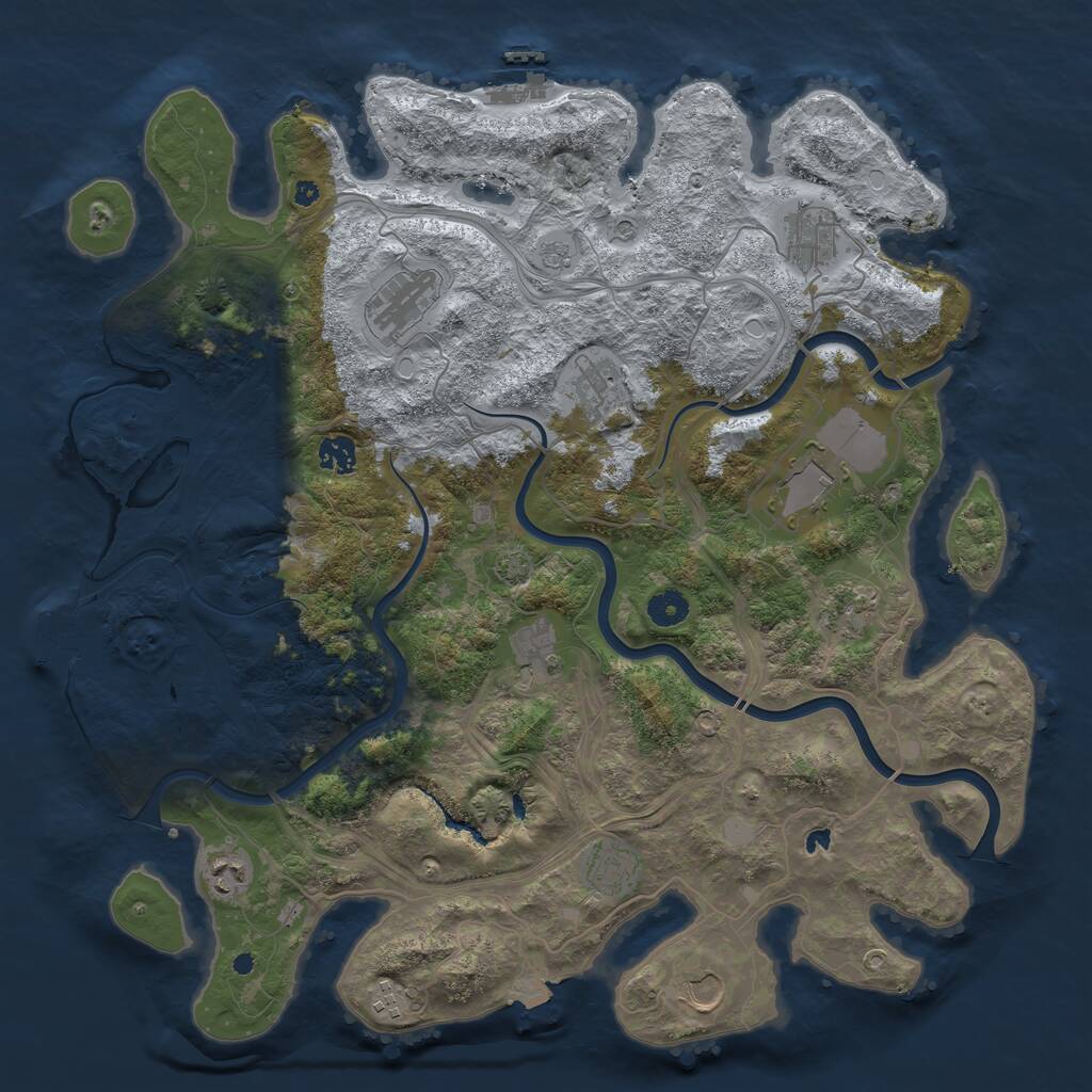 Rust Map: Procedural Map, Size: 4250, Seed: 946683727, 17 Monuments