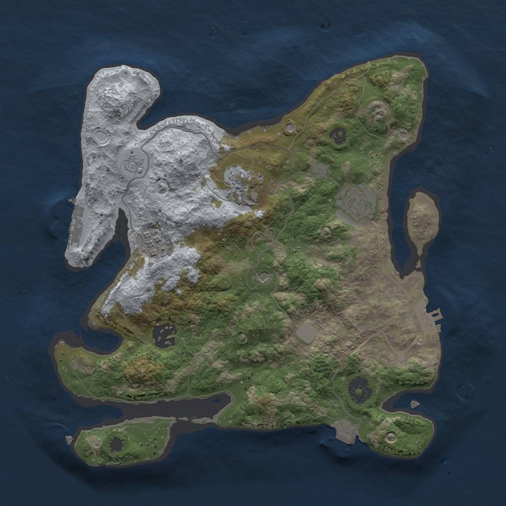 Rust Map: Procedural Map, Size: 3000, Seed: 5471203, 11 Monuments