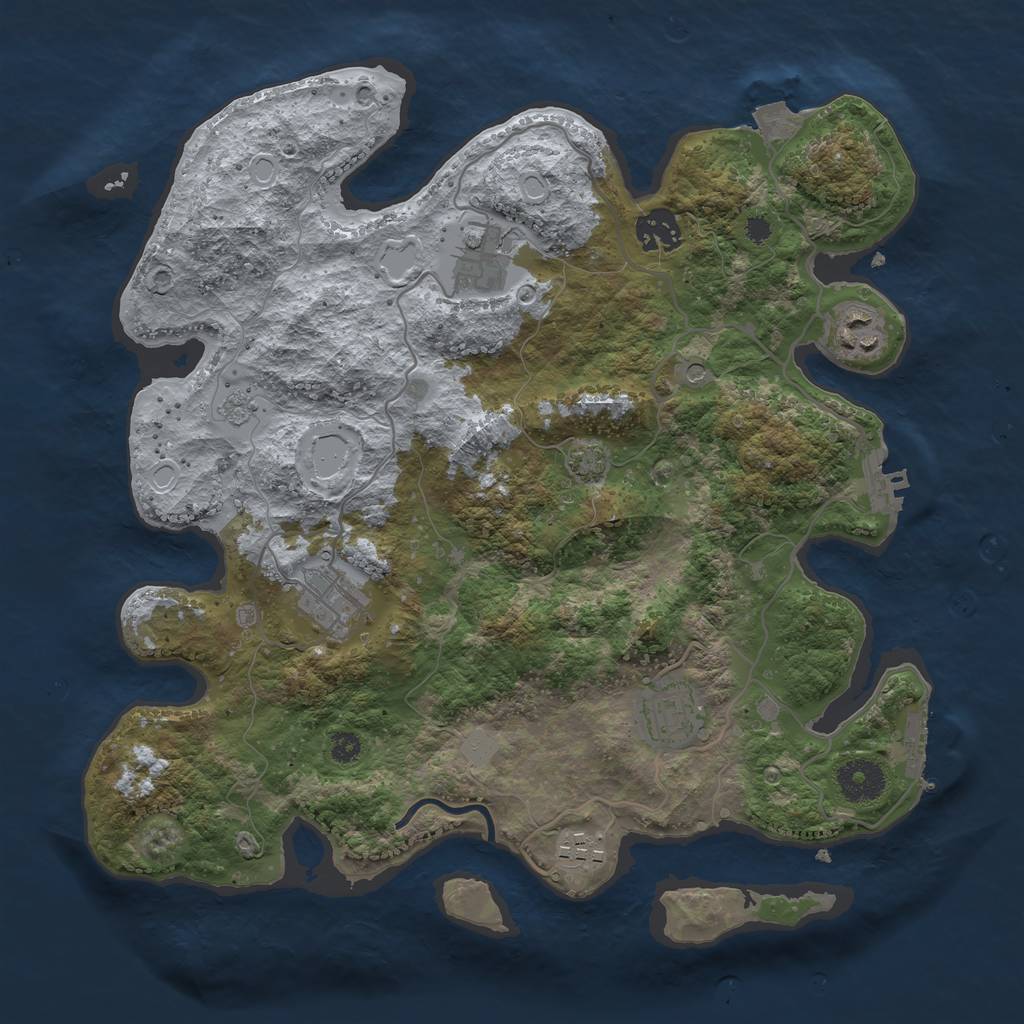 Rust Map: Procedural Map, Size: 3400, Seed: 6482, 14 Monuments