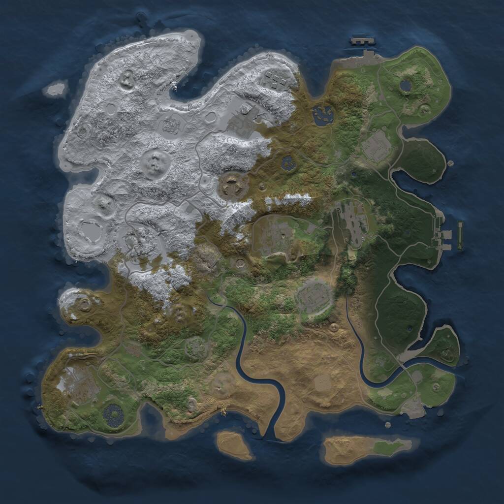 Rust Map: Procedural Map, Size: 3400, Seed: 6482, 17 Monuments