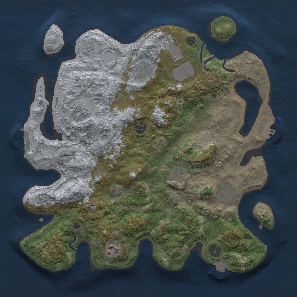 Rust Map: Procedural Map, Size: 3600, Seed: 56346422, 16 Monuments