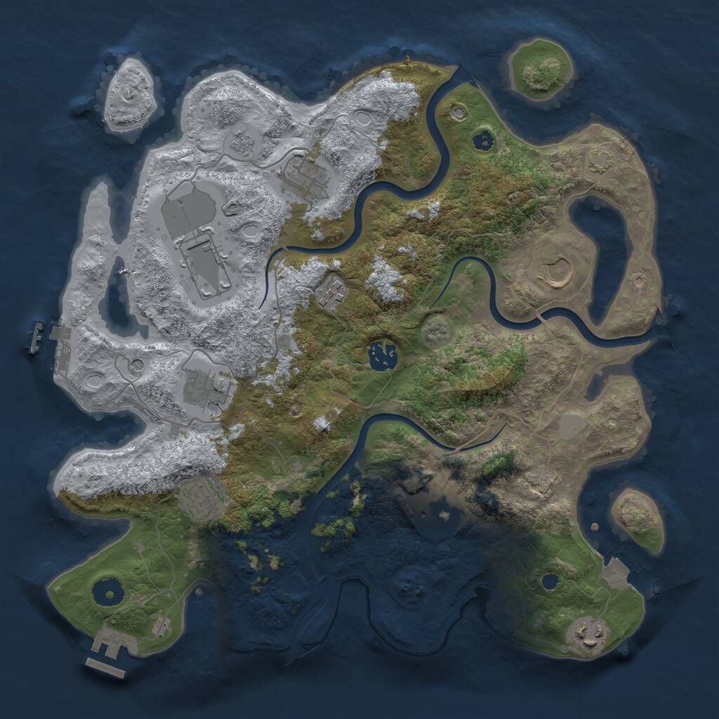 Rust Map: Procedural Map, Size: 3600, Seed: 56346422, 15 Monuments