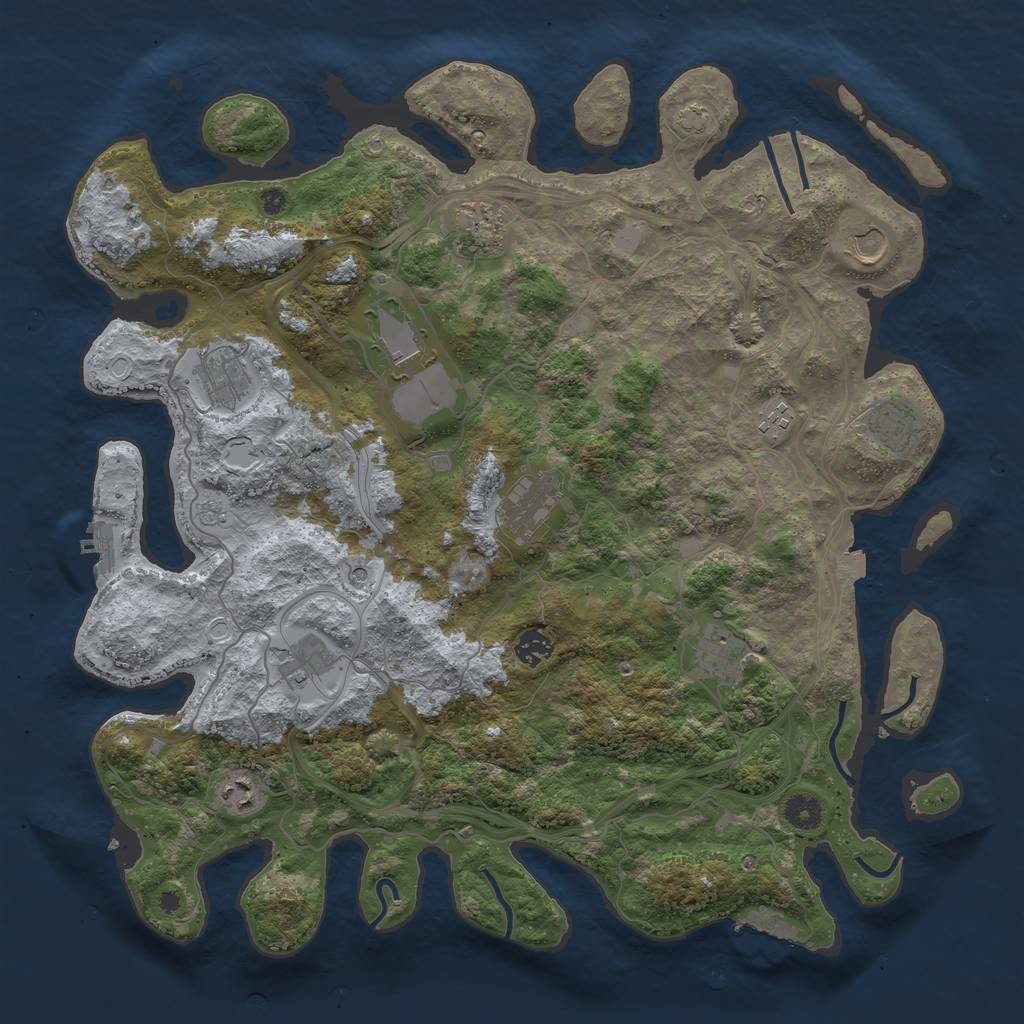 Rust Map: Procedural Map, Size: 4250, Seed: 1824080302, 19 Monuments