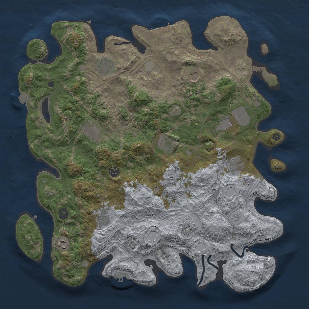 Rust Map: Procedural Map, Size: 4250, Seed: 14334, 19 Monuments