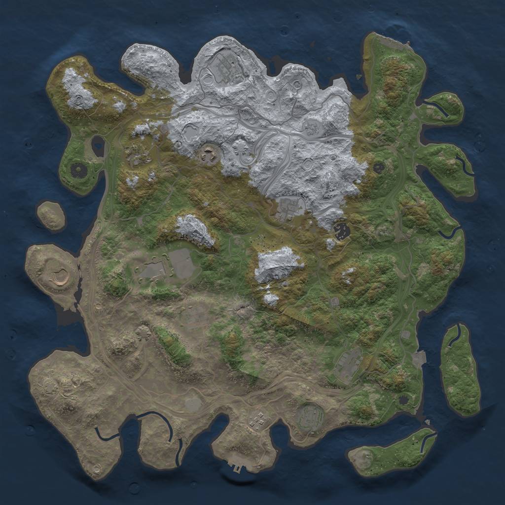 Rust Map: Procedural Map, Size: 4500, Seed: 408497136, 19 Monuments