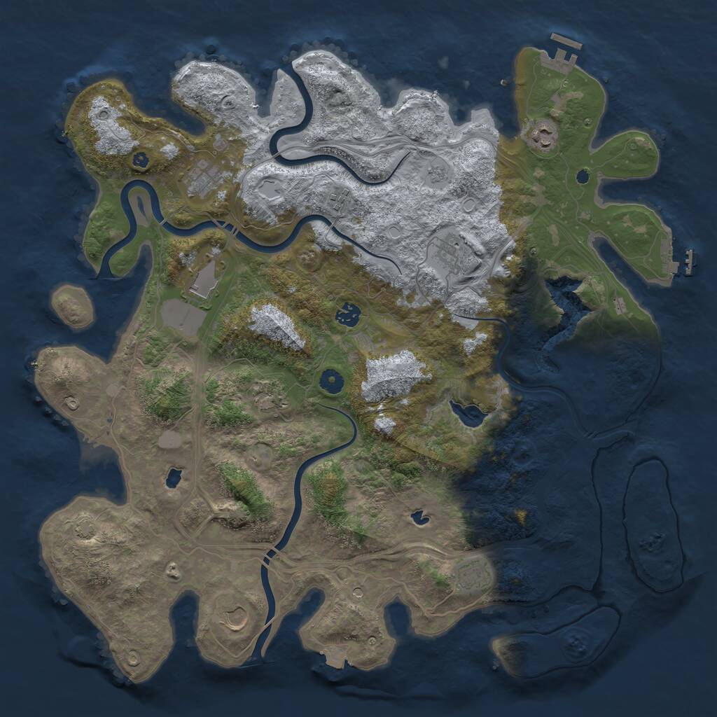Rust Map: Procedural Map, Size: 4500, Seed: 408497136, 15 Monuments