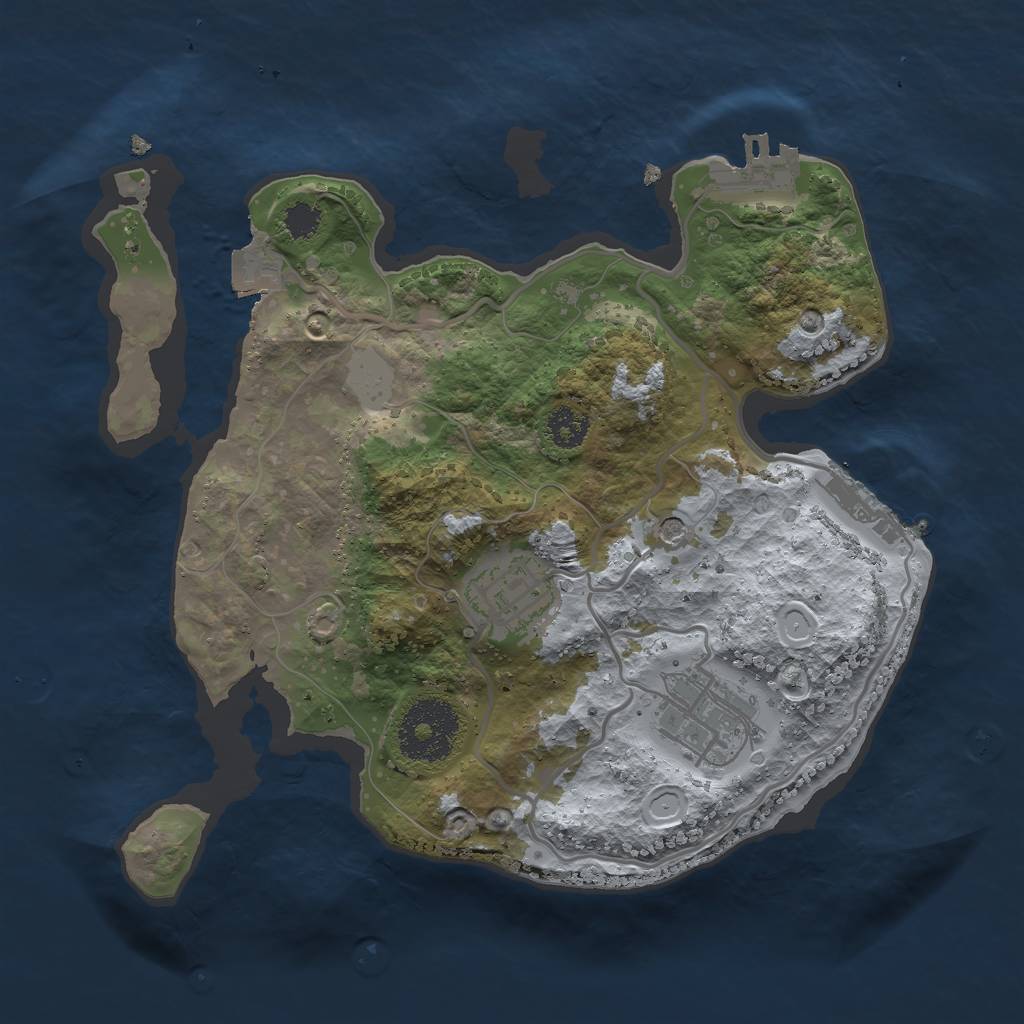 Rust Map: Procedural Map, Size: 2500, Seed: 212404, 8 Monuments