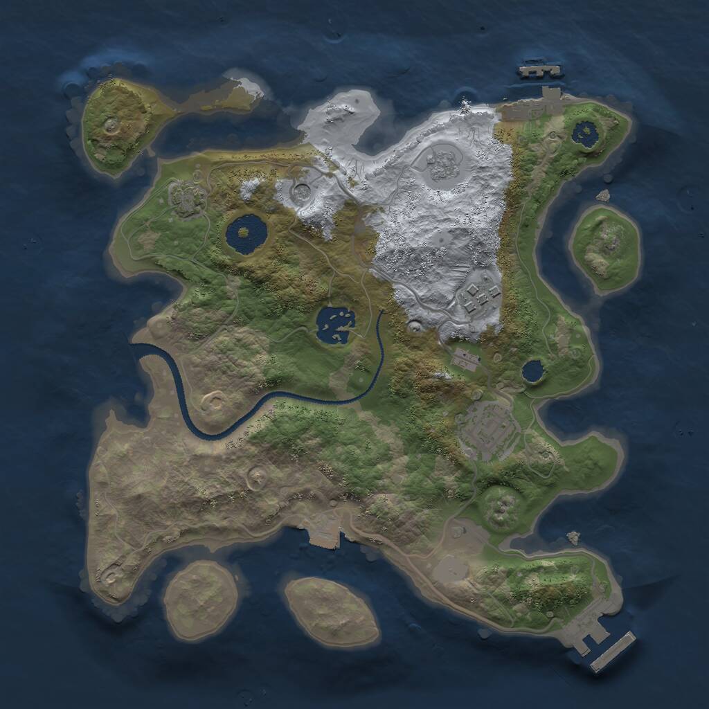 Rust Map: Procedural Map, Size: 2700, Seed: 10384605, 9 Monuments
