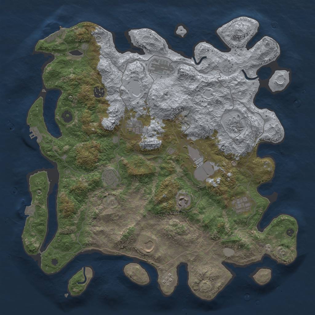 Rust Map: Procedural Map, Size: 4100, Seed: 62279835, 18 Monuments