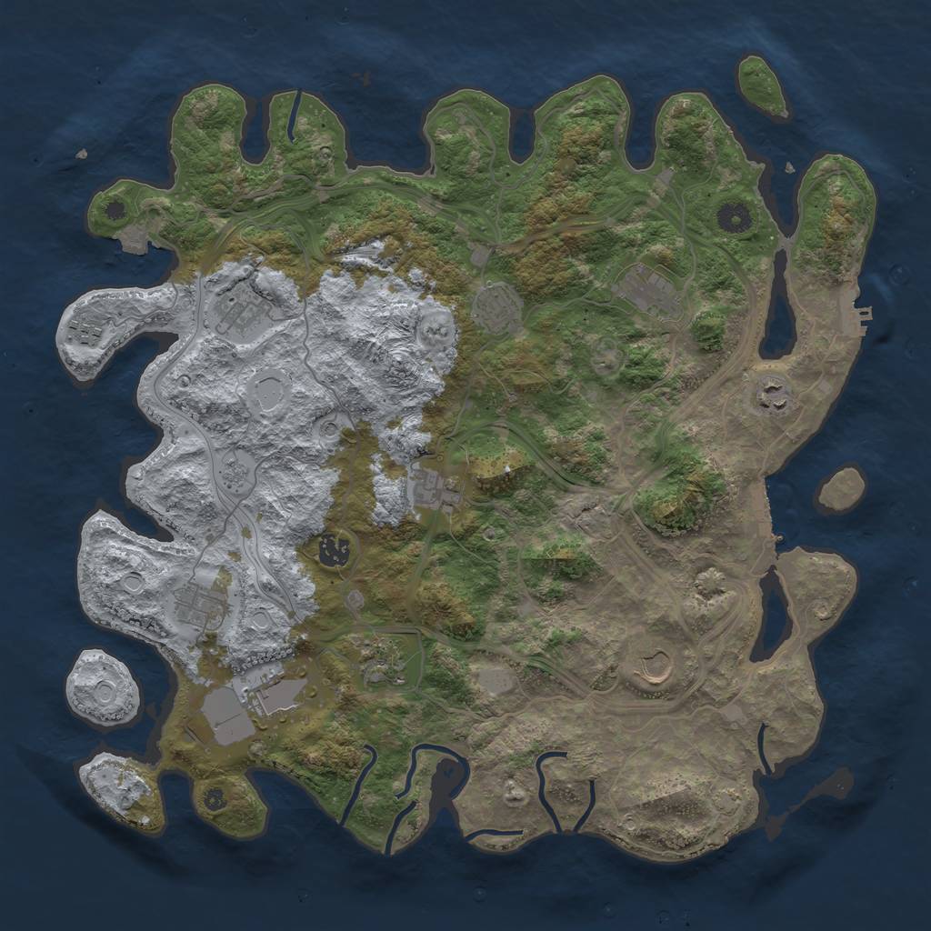 Rust Map: Procedural Map, Size: 4250, Seed: 695531690, 19 Monuments