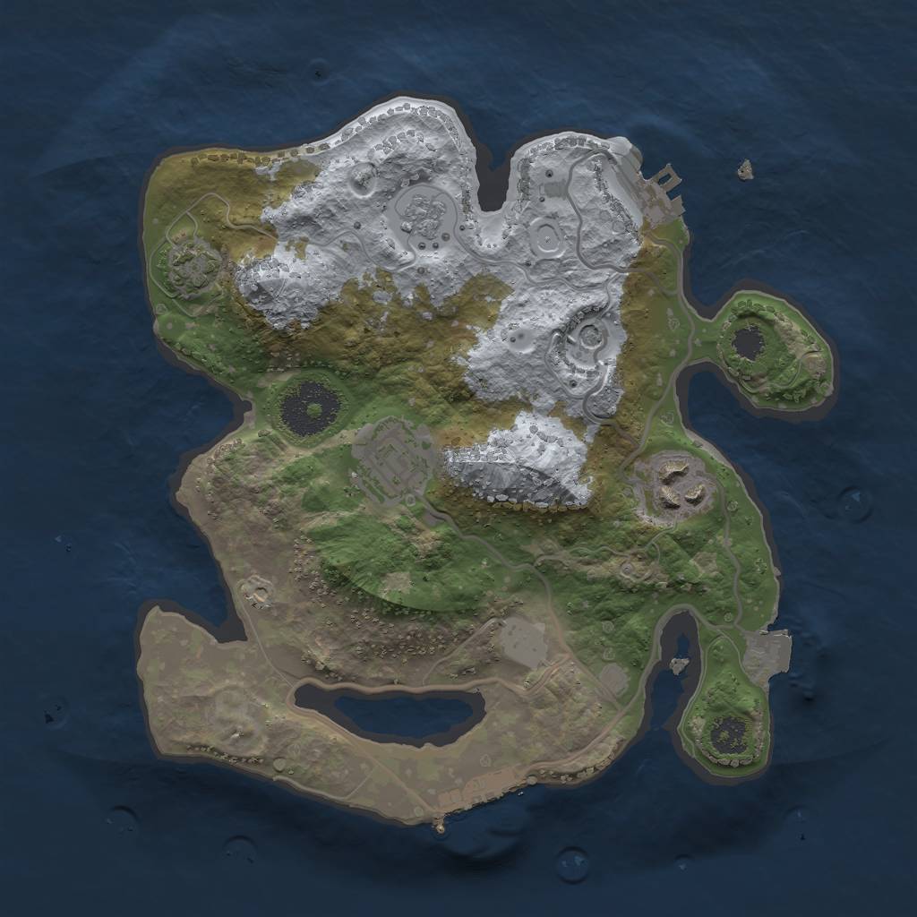 Rust Map: Procedural Map, Size: 2500, Seed: 821221557, 10 Monuments