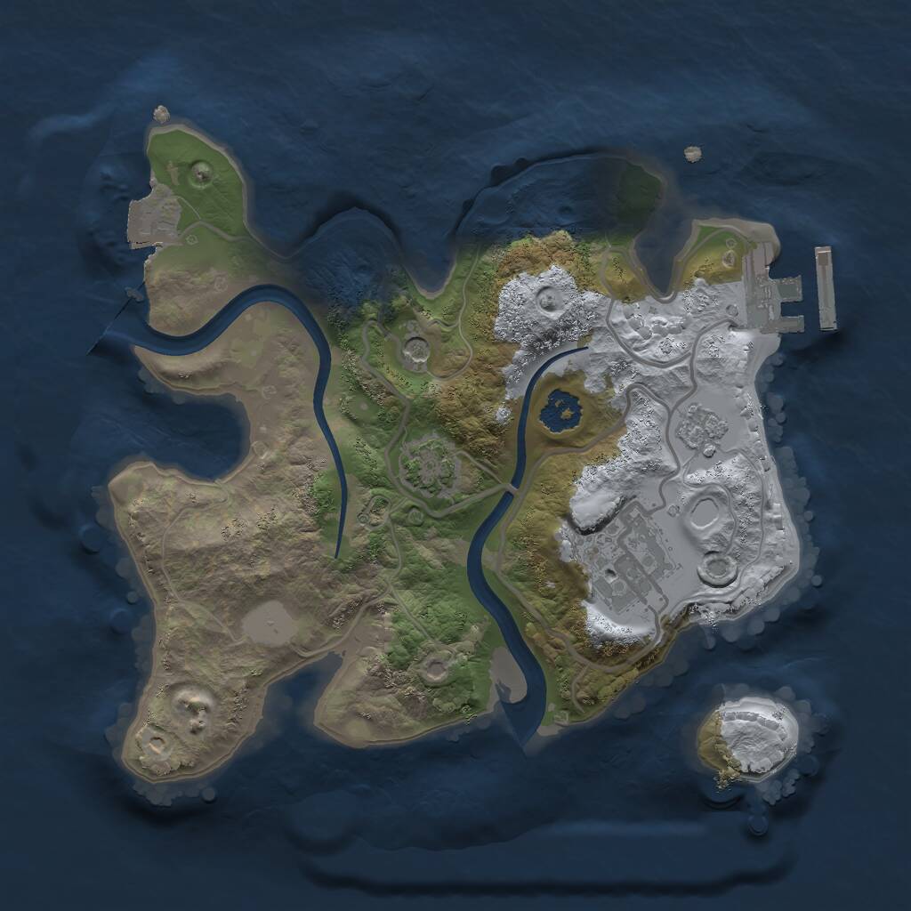 Rust Map: Procedural Map, Size: 2200, Seed: 1879171897, 6 Monuments