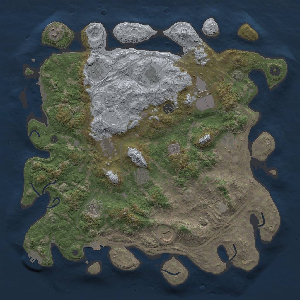 Rust Map: Procedural Map, Size: 4250, Seed: 123333, 18 Monuments