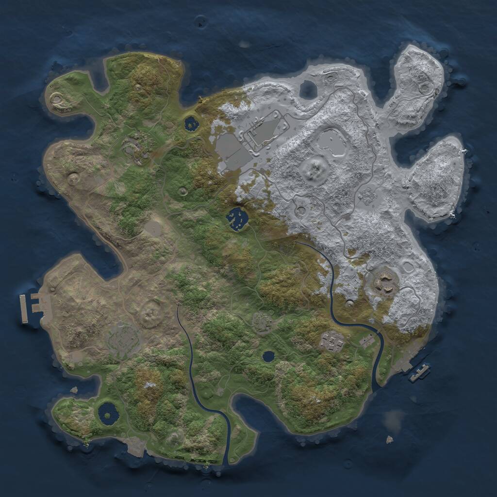Rust Map: Procedural Map, Size: 3500, Seed: 770180096, 12 Monuments