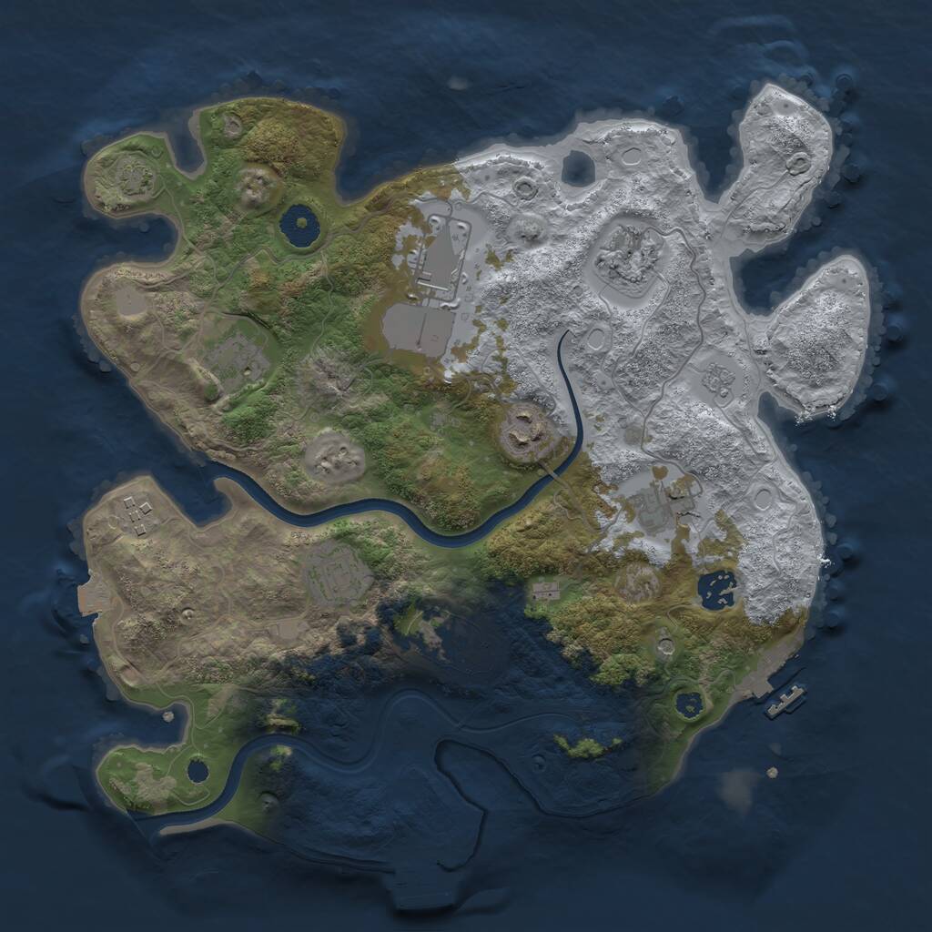 Rust Map: Procedural Map, Size: 3500, Seed: 770180096, 15 Monuments