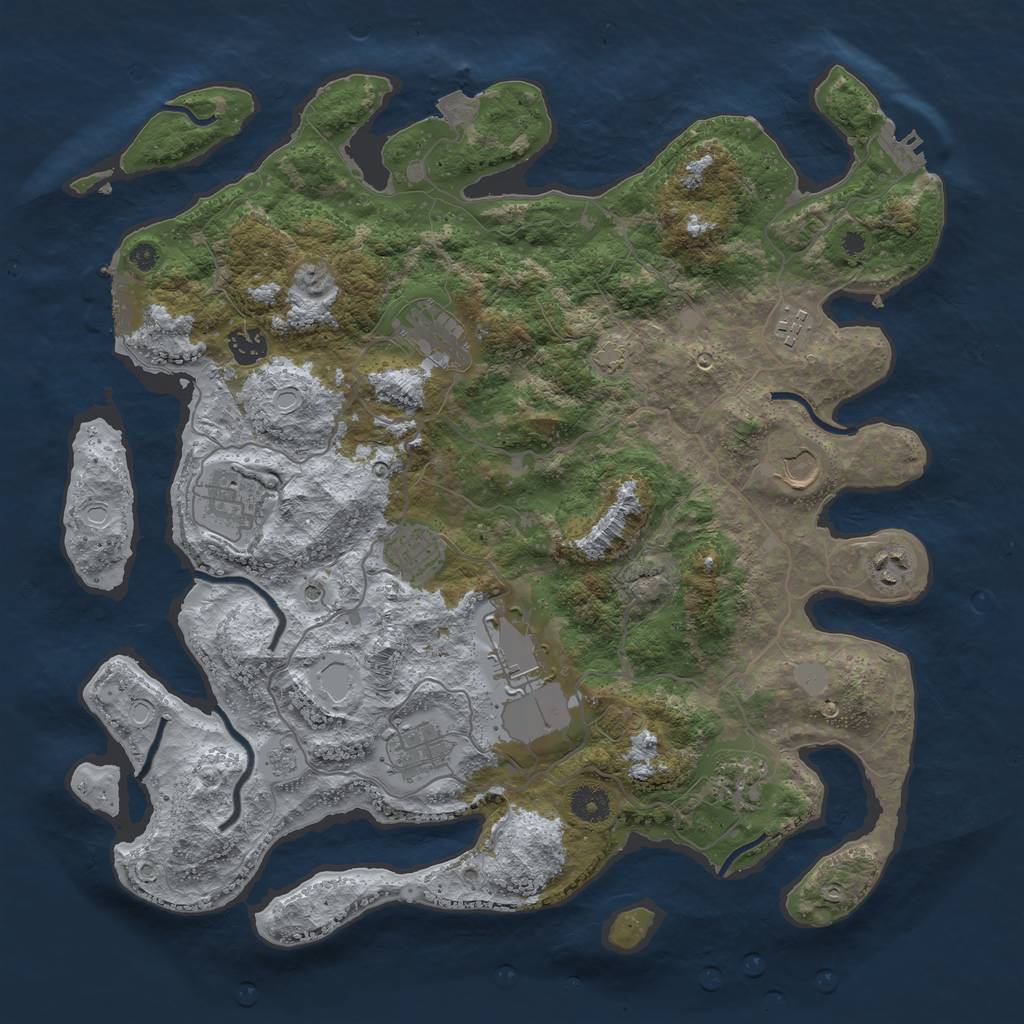 Rust Map: Procedural Map, Size: 4000, Seed: 1463207, 18 Monuments