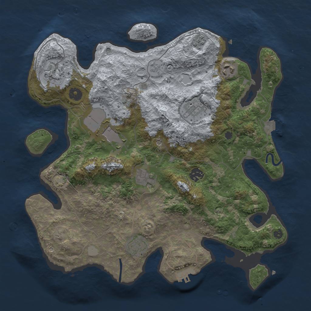 Rust Map: Procedural Map, Size: 3500, Seed: 901247287, 15 Monuments
