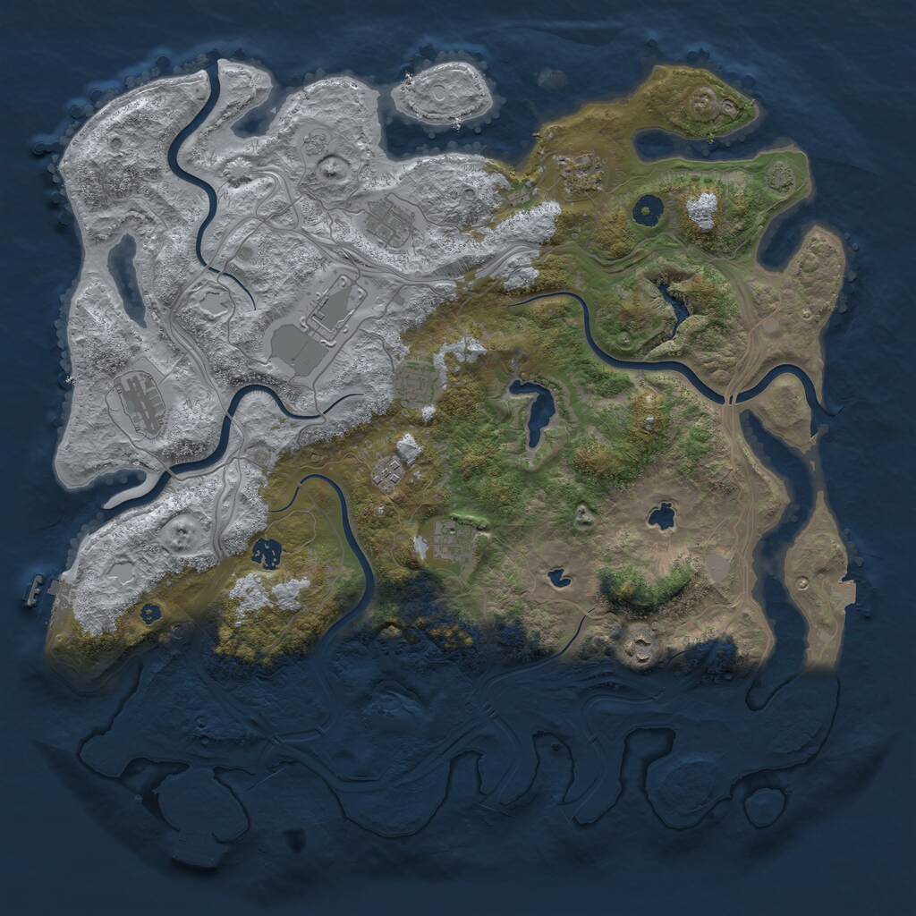 Rust Map: Procedural Map, Size: 4500, Seed: 2101973, 15 Monuments