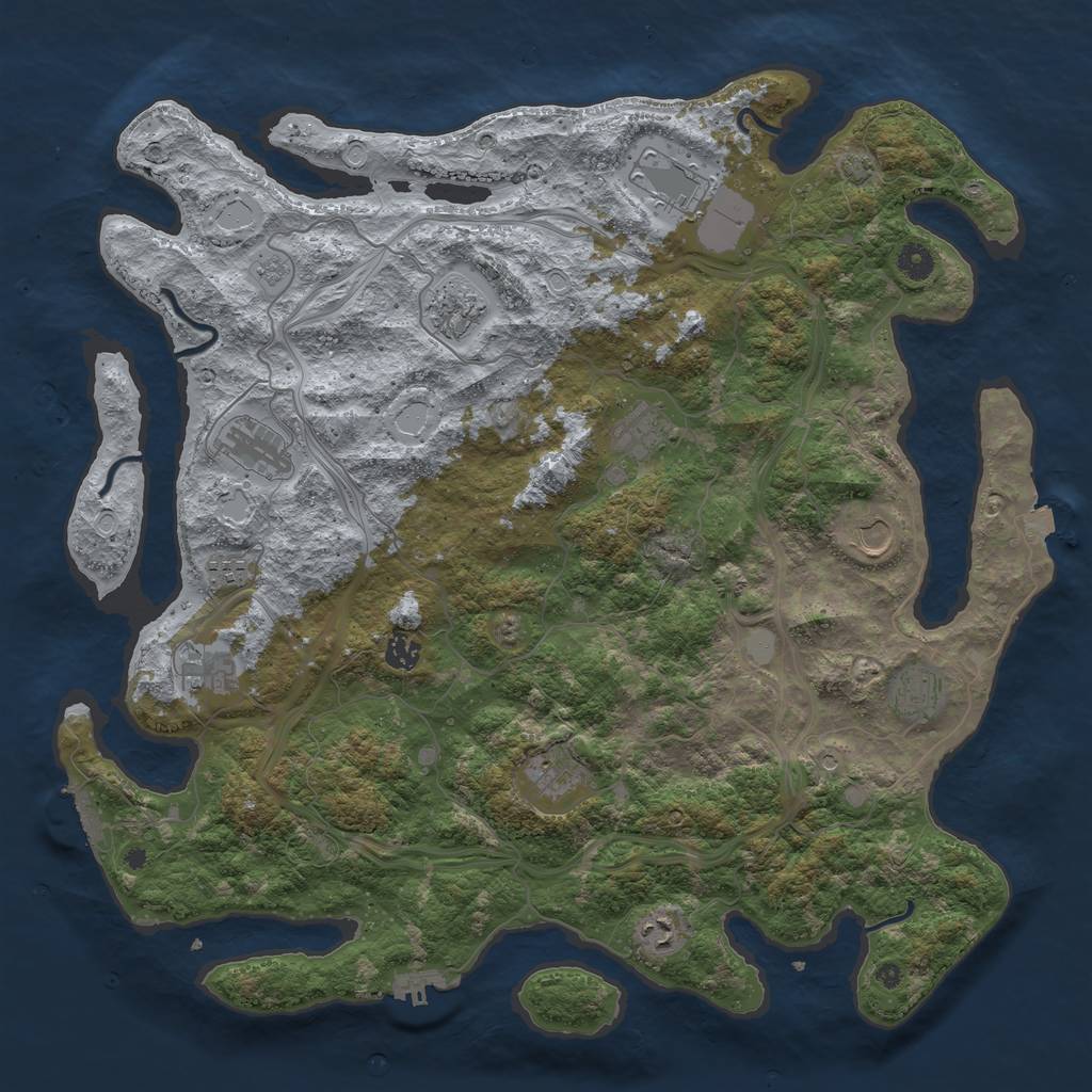 Rust Map: Procedural Map, Size: 4500, Seed: 1019844872, 19 Monuments