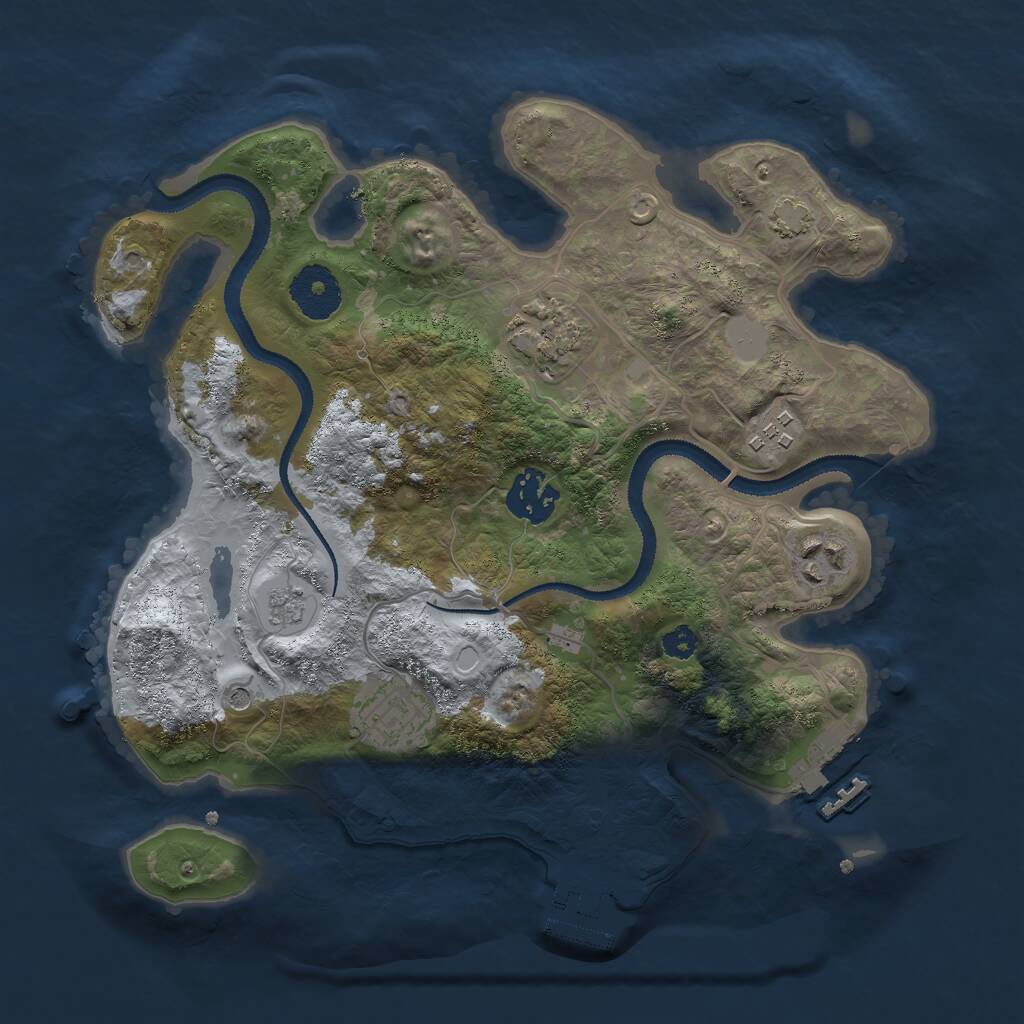 Rust Map: Procedural Map, Size: 3000, Seed: 77314204, 11 Monuments