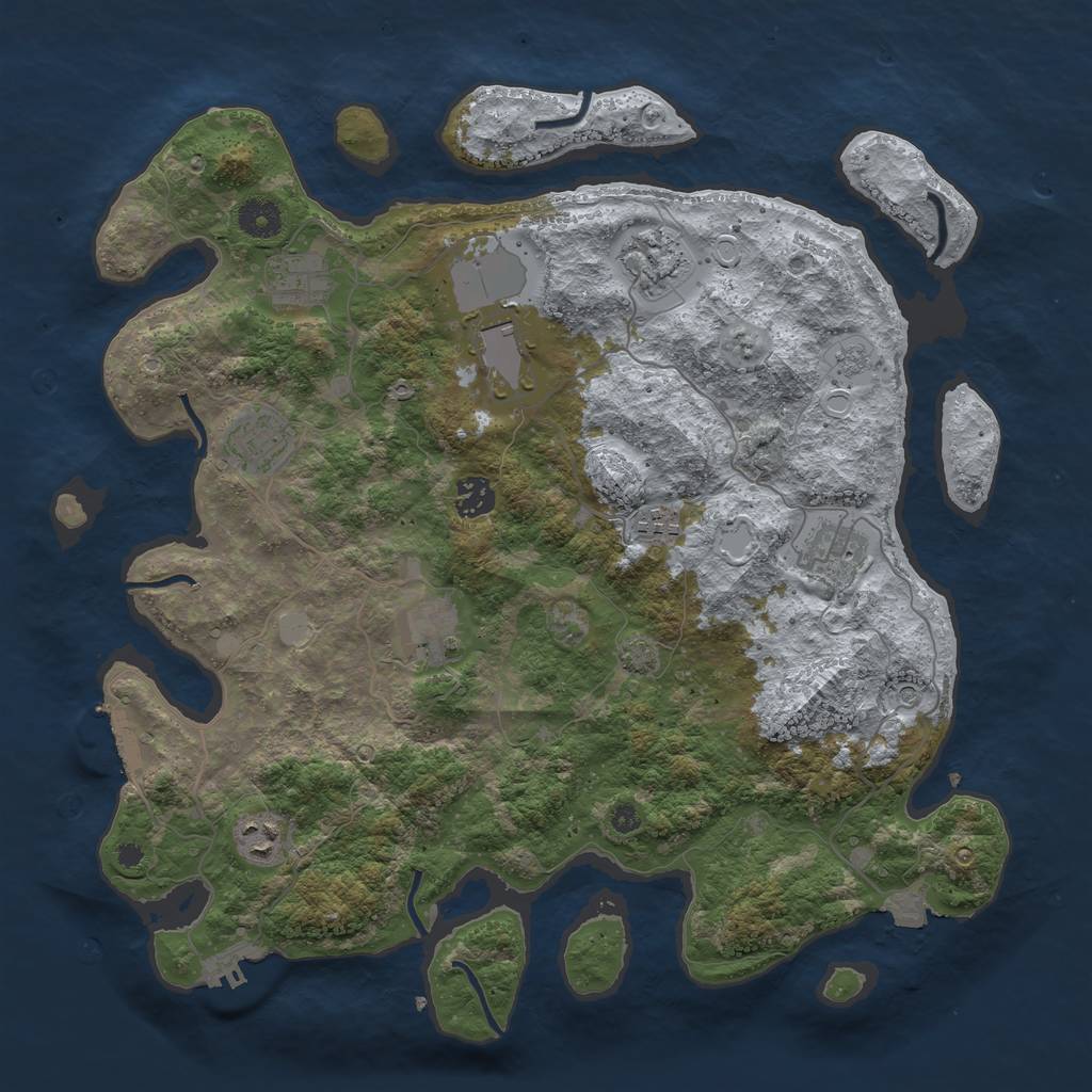 Rust Map: Procedural Map, Size: 3900, Seed: 2146227, 17 Monuments