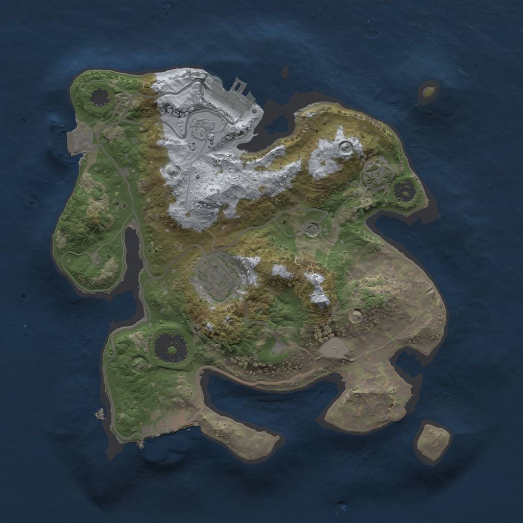 Rust Map: Procedural Map, Size: 2500, Seed: 45893, 9 Monuments