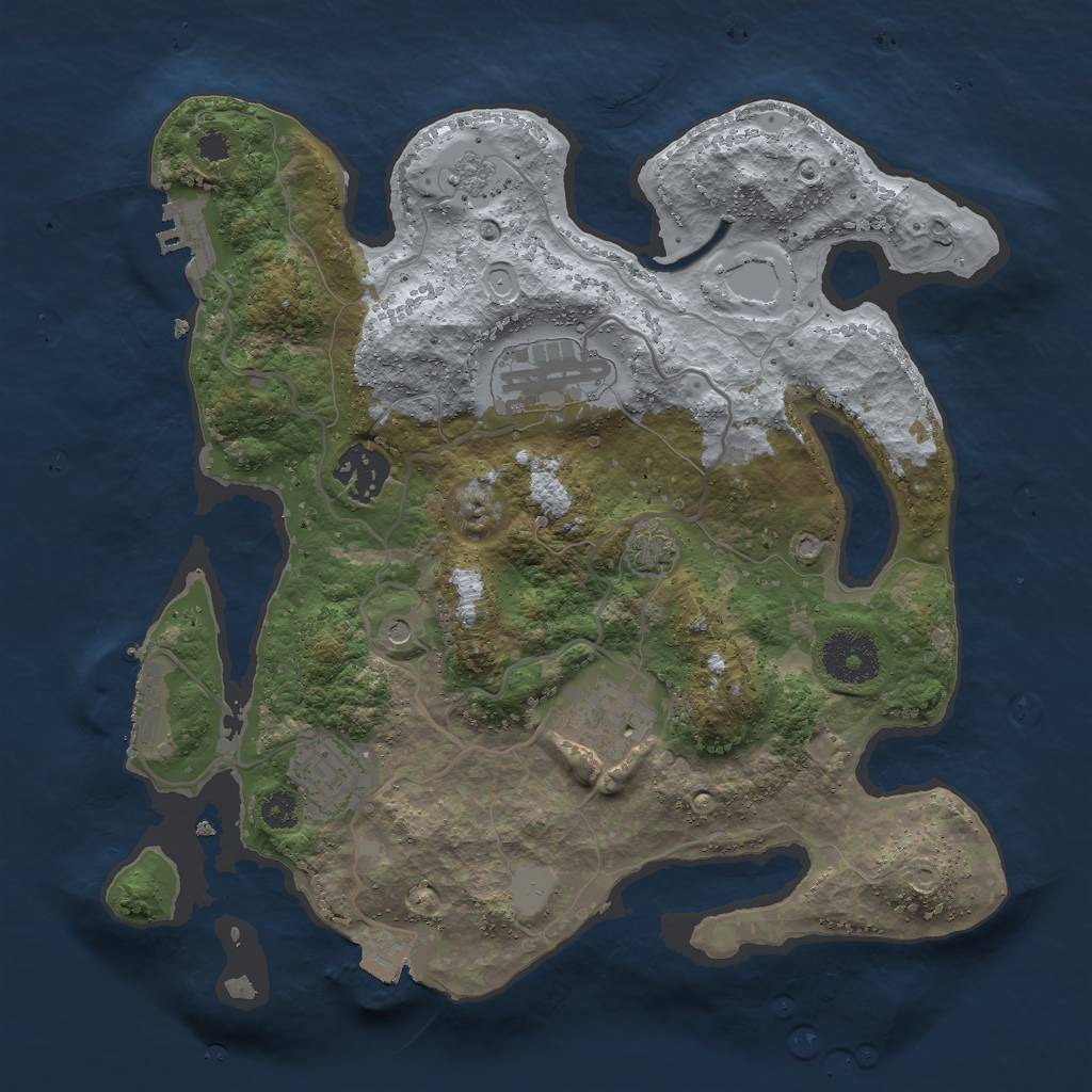 Rust Map: Procedural Map, Size: 3000, Seed: 65526, 12 Monuments