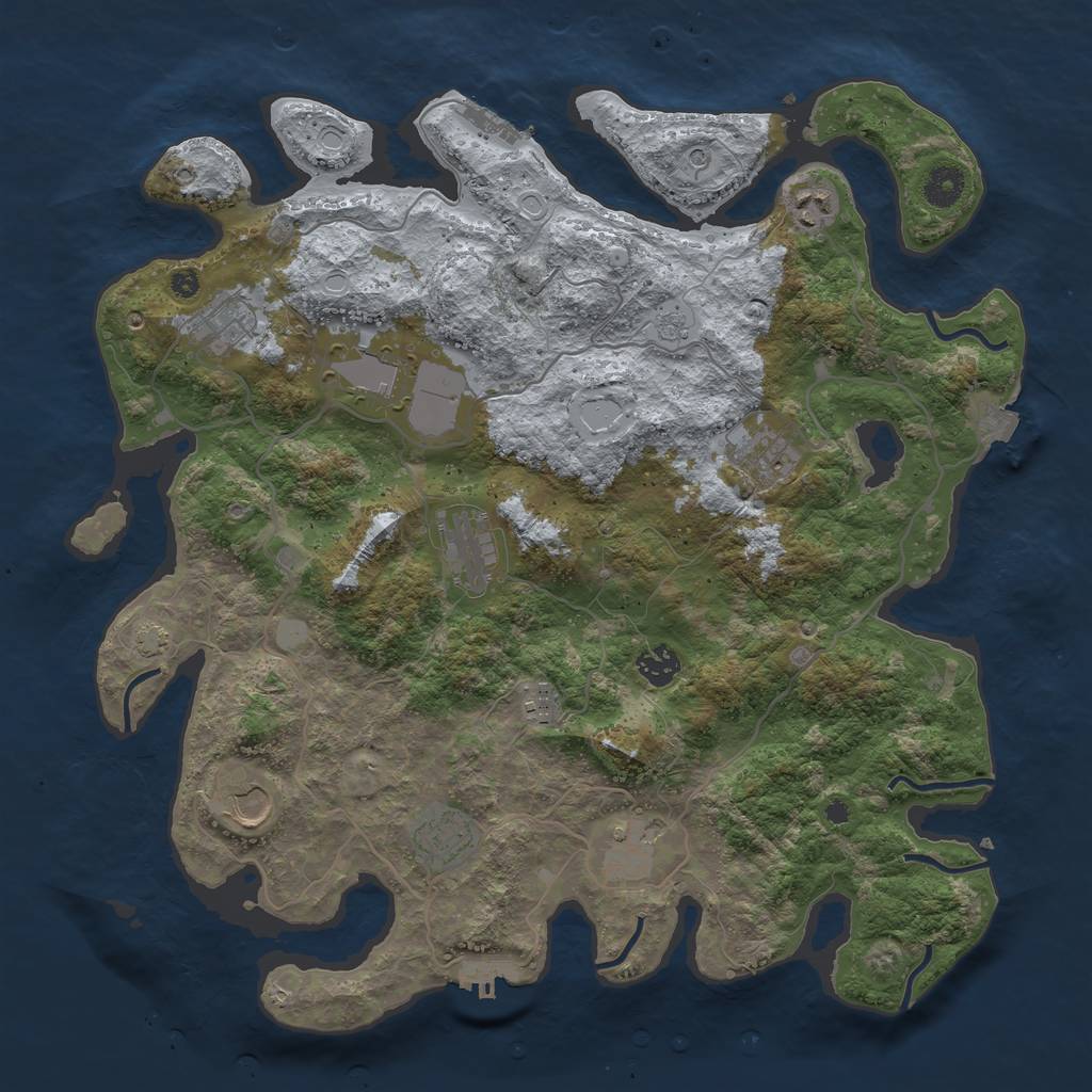 Rust Map: Procedural Map, Size: 4000, Seed: 102816564, 18 Monuments