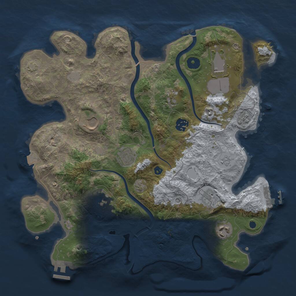 Rust Map: Procedural Map, Size: 3500, Seed: 539940043, 15 Monuments