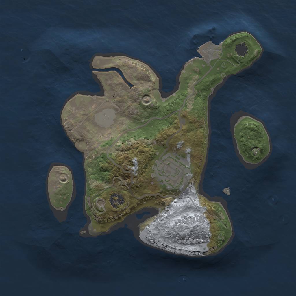 Rust Map: Procedural Map, Size: 2000, Seed: 71760362, 4 Monuments